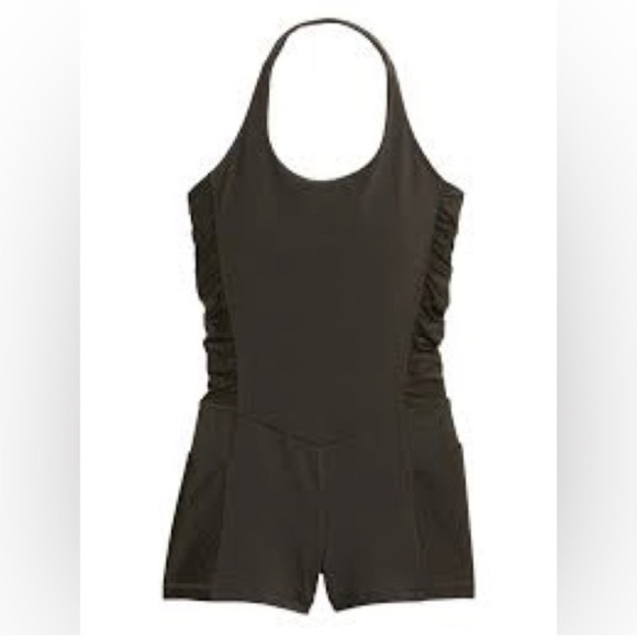 Athleta Mesh Me Up Bodysuit Black L Yoga Fitness Romper 566566 Large Gym Active - Picture 5 of 15